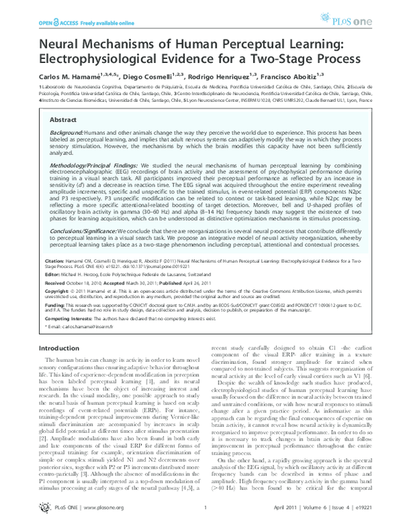 (PDF) Neural Mechanisms of Human Perceptual Learning ...