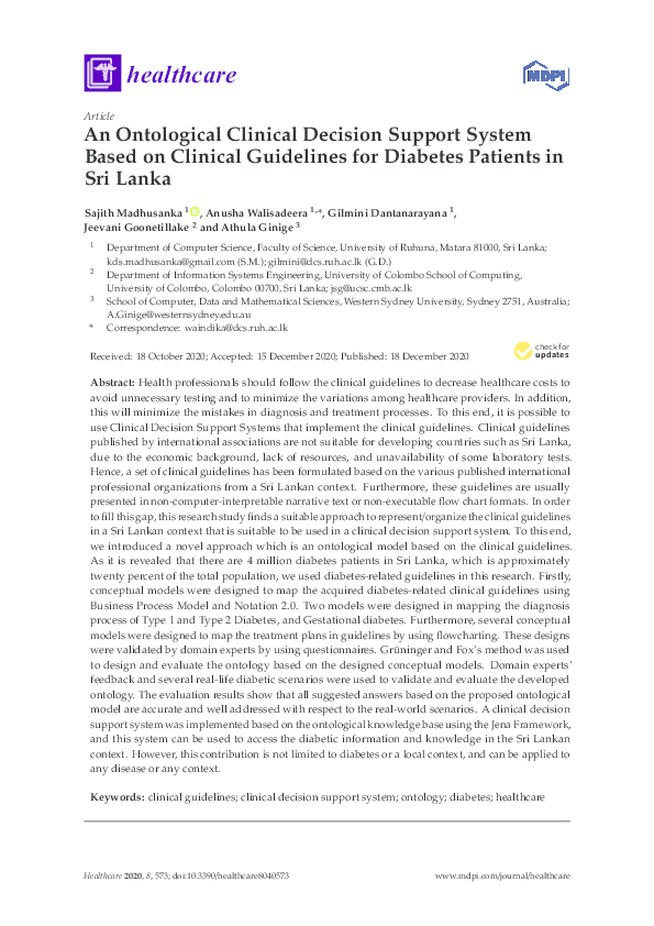 (PDF) An Ontological Clinical Decision Support System Based on Clinical ...