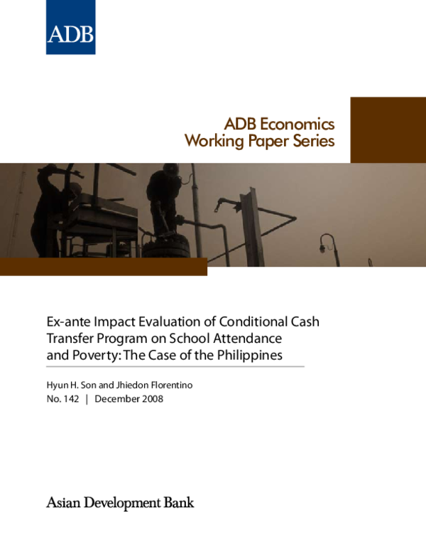  PDF Ex ante Impact Evaluation Of Conditional Cash Transfer Program On School Attendance And 
