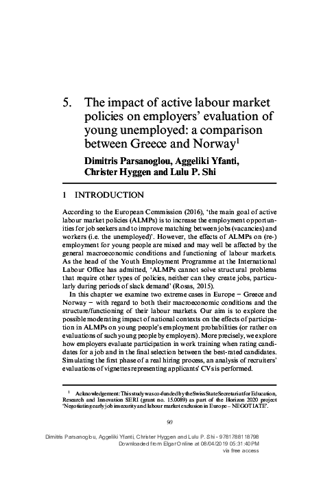 (PDF) The impact of active labour market policies on employers ...