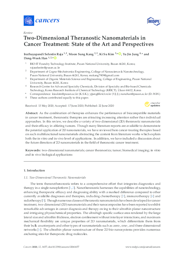 (PDF) Two-Dimensional Theranostic Nanomaterials in Cancer Treatment ...