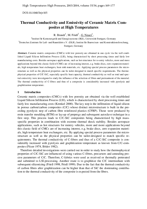 (PDF) Thermal conductivity, specific heat capacity, and emissivity of ...