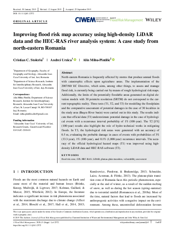 (PDF) Improving flood risk map accuracy using high‐density LiDAR data ...