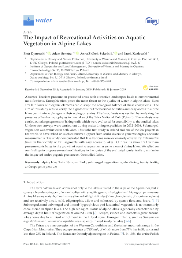 (PDF) The Impact of Recreational Activities on Aquatic Vegetation in ...