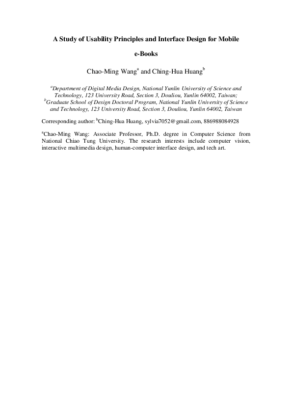 (PDF) A Study of Usability Principles and Interface Design for Mobile e ...