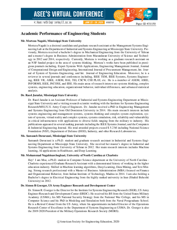(PDF) Academic Performance of Engineering Students The Impact of ...