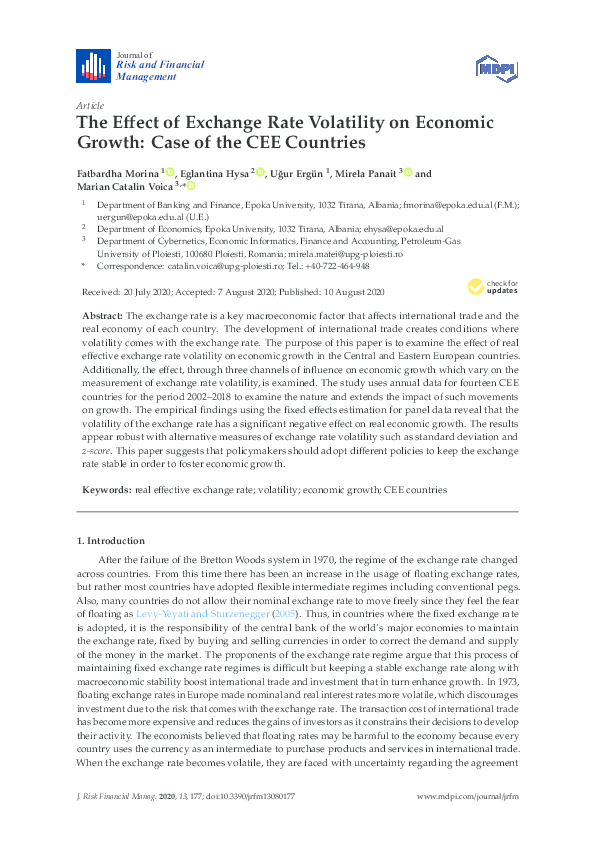 (PDF) The Effect of Exchange Rate Volatility on Economic Growth: Case ...