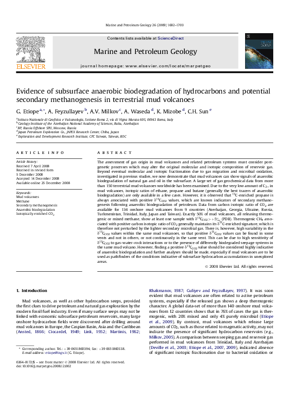 (PDF) Evidence of subsurface anaerobic biodegradation of hydrocarbons ...