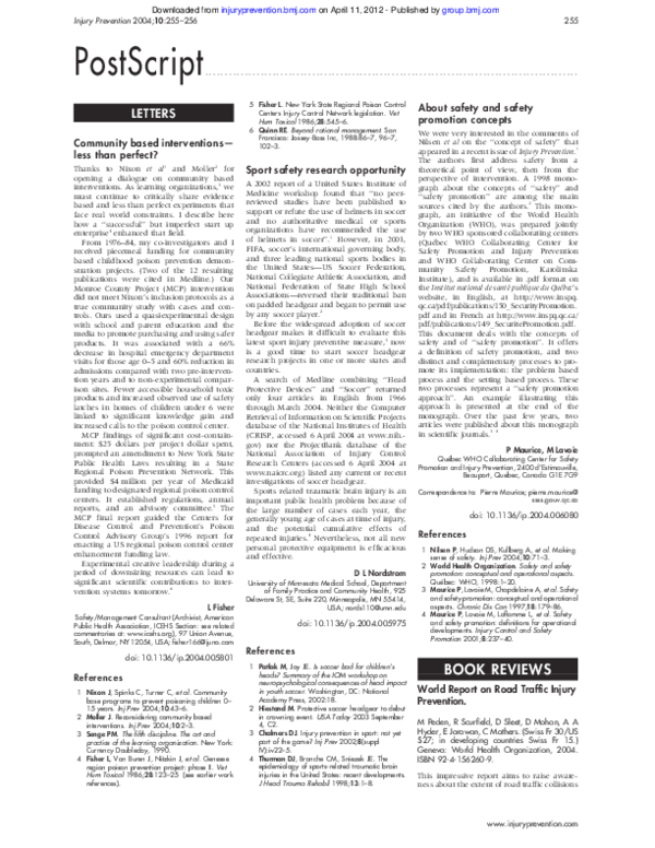 (PDF) World report on road traffic injury prevention