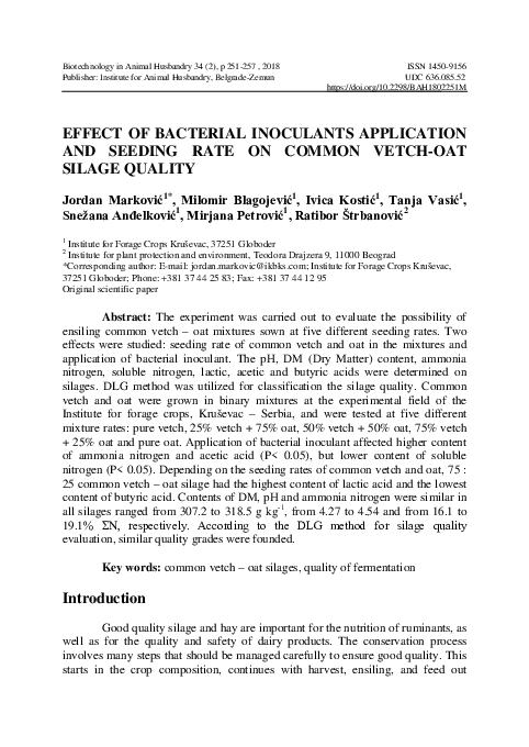 (PDF) Effect of bacterial inoculants application and seeding rate on ...