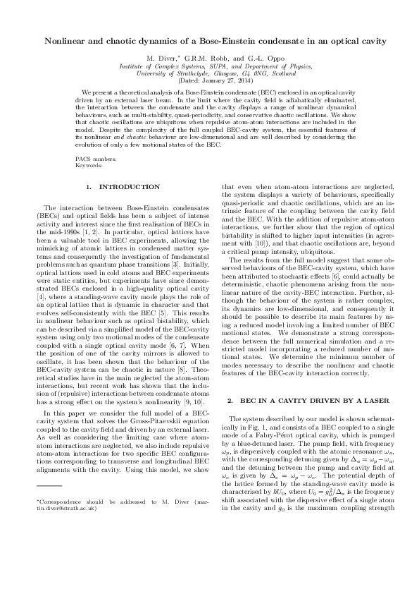 (PDF) Nonlinear and chaotic dynamics of a Bose-Einstein condensate in ...