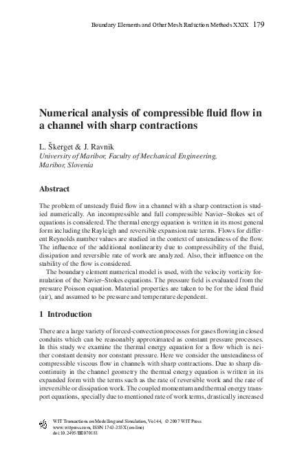 (PDF) Numerical analysis of compressible fluid flow in a channel with ...