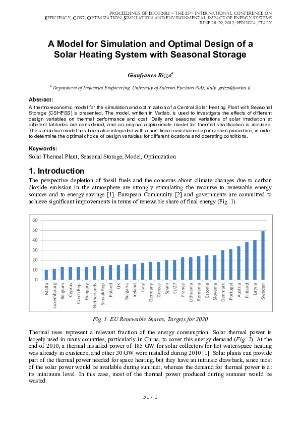 (PDF) A Model for Simulation and Optimal Design of a Solar Heating ...