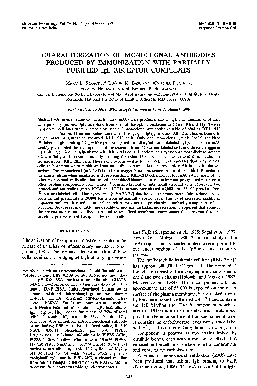 (PDF) Characterization of monoclonal antibodies produced by ...