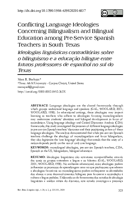 (PDF) Conflicting Language Ideologies Concerning Bilingualism and ...