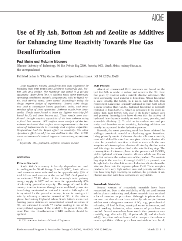 (PDF) Use of fly ash, bottom ash and zeolite as additives for enhancing