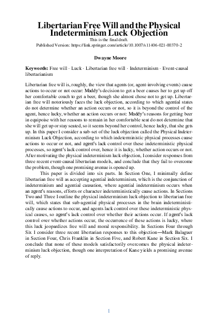 Реферат: Free Will Versus Determinism Essay Research Paper Реферат: Free Will Versus Determinism Essay Research Paper