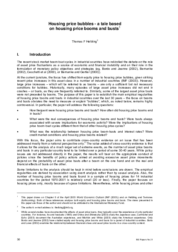 (PDF) Housing price bubbles - a tale based on housing price booms and ...