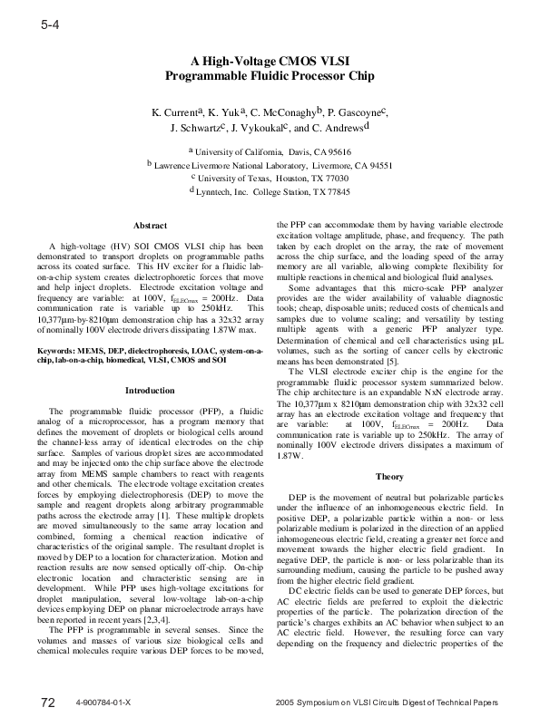 (PDF) A high-voltage CMOS VLSI programmable fluidic processor chip