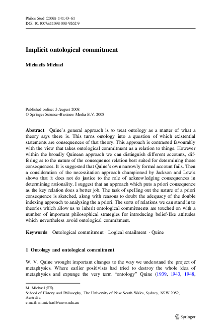 (PDF) Implicit ontological commitment