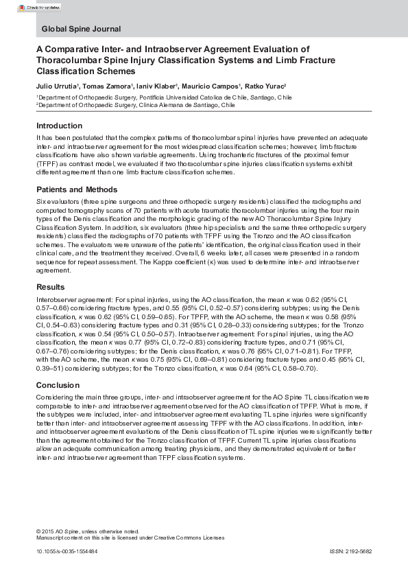 (PDF) A Comparative Inter- and Intraobserver Agreement Evaluation of ...