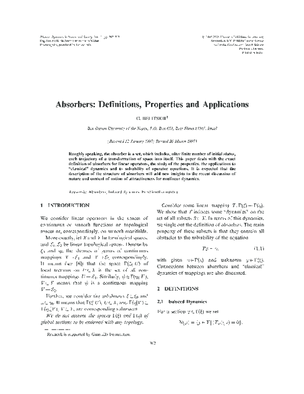 (PDF) Absorbers: Definitions, properties and applications