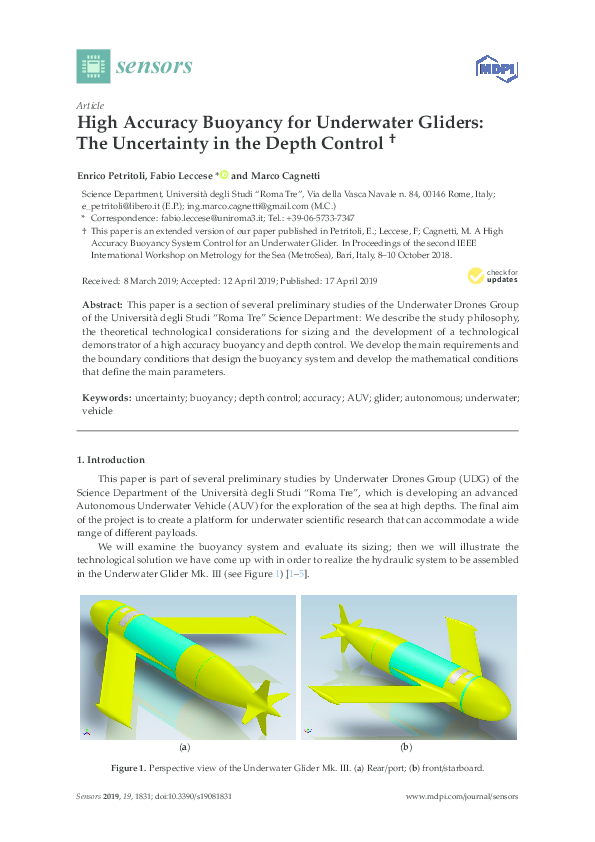 (PDF) High Accuracy Buoyancy for Underwater Gliders: The Uncertainty in ...