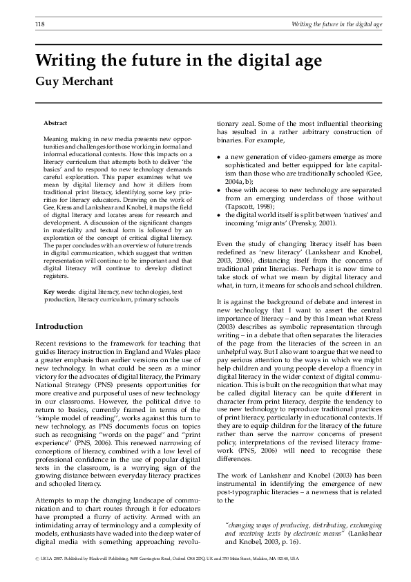 (PDF) Writing the future in the digital age Guy Merchant Academia.edu