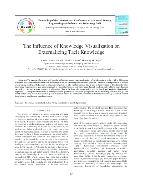 (PDF) The Influence of Knowledge Visualization on Externalizing Tacit ...
