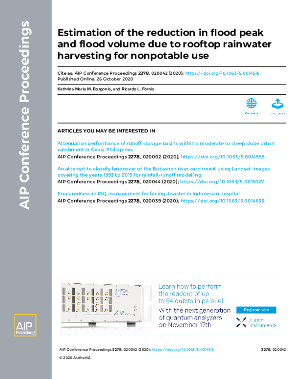 (PDF) Estimation of the reduction in flood peak and flood volume due to