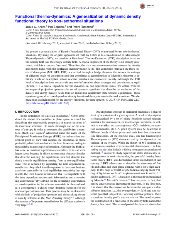 (PDF) Functional thermo-dynamics: A generalization of dynamic density ...