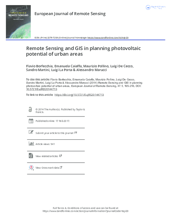 (PDF) Remote Sensing and GIS in planning photovoltaic potential of ...