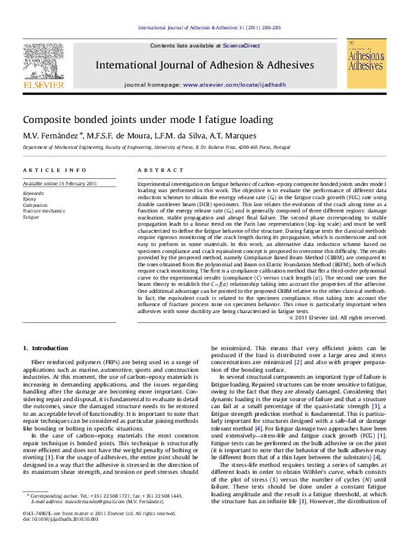 (PDF) Composite bonded joints under mode I fatigue loading