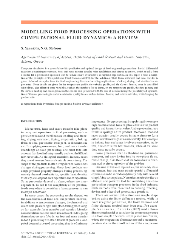 (PDF) Modelling food processing operations with computational fluid ...