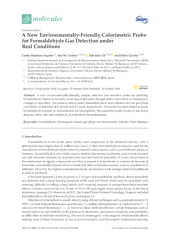 (PDF) A New Environmentally-Friendly Colorimetric Probe for ...