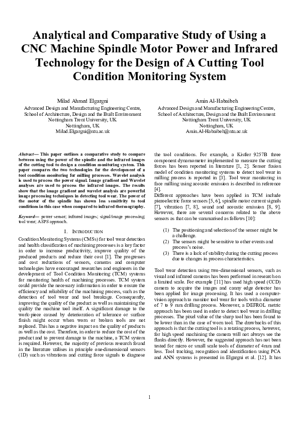 (PDF) Analytical and comparative study of using a CNC machine spindle ...