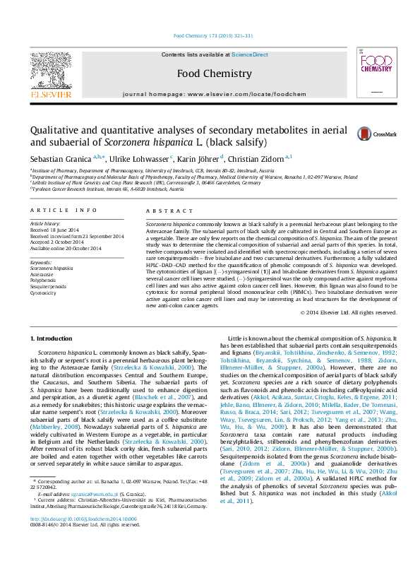 (PDF) Qualitative and quantitative analyses of secondary metabolites in ...
