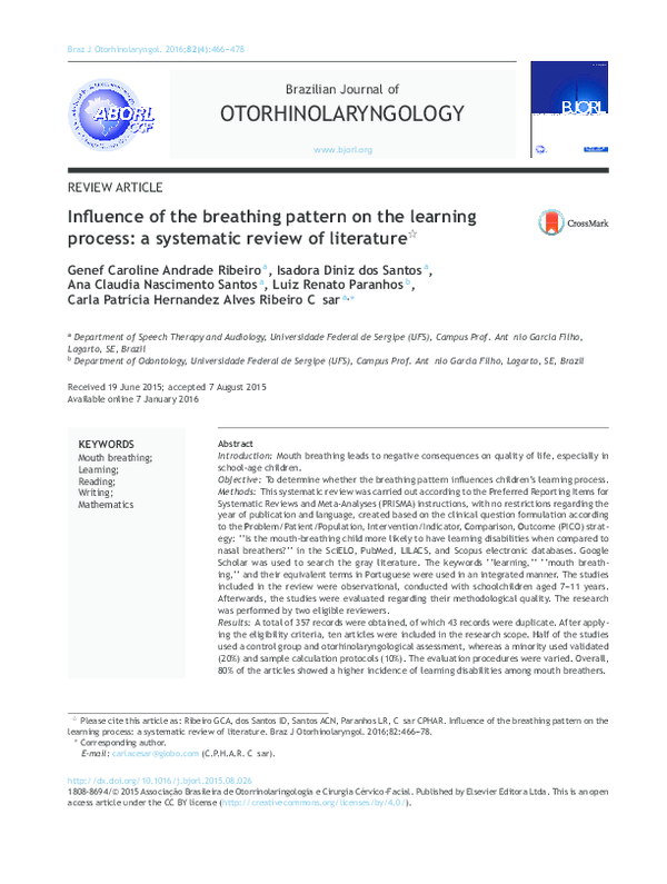 (PDF) Influence of the breathing pattern on the learning process: a ...
