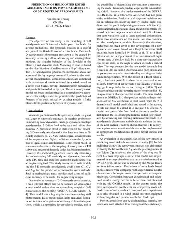 (PDF) Prediction of helicopter rotor airloads based on physical ...