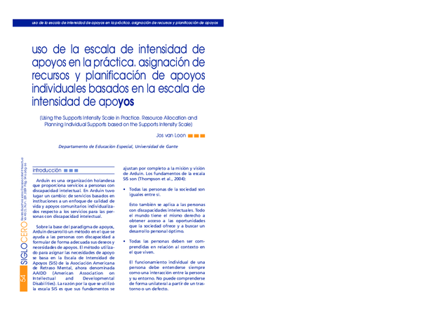 (PDF) Uso de la escala de intensidad de apoyos en la práctica