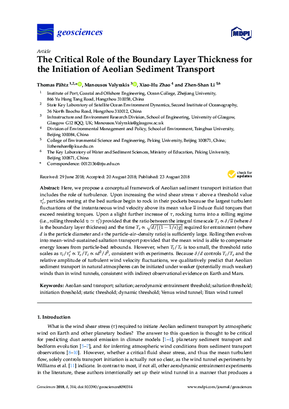 (PDF) The Critical Role of the Boundary Layer Thickness for the ...