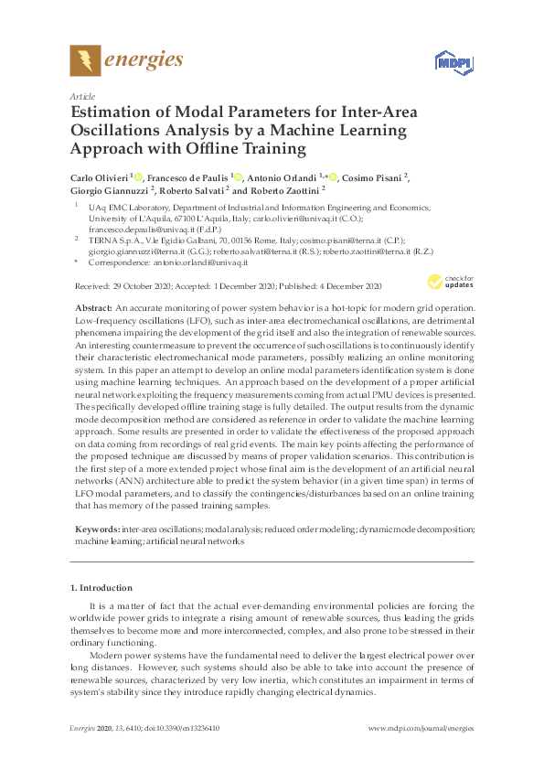 (PDF) Estimation of Modal Parameters for Inter-Area Oscillations ...