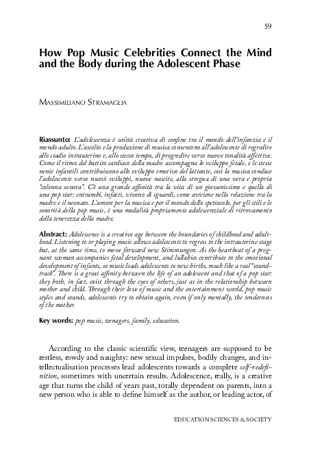 (PDF) How Pop Music Celebrities Connect the Mind and the Body during ...