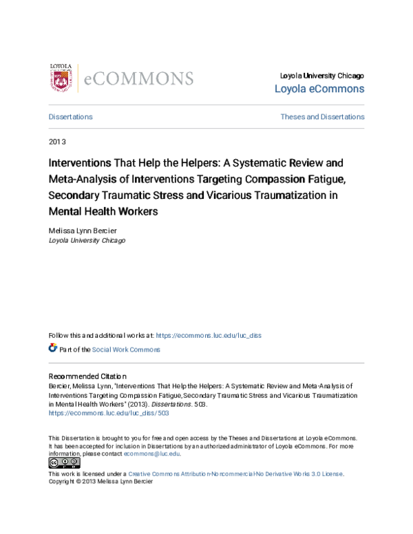 (PDF) Interventions That Help the Helpers: A Systematic Review and Meta ...