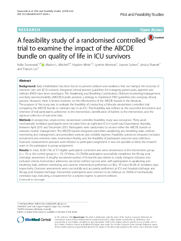 (PDF) A feasibility study of a randomised controlled trial comparing ...