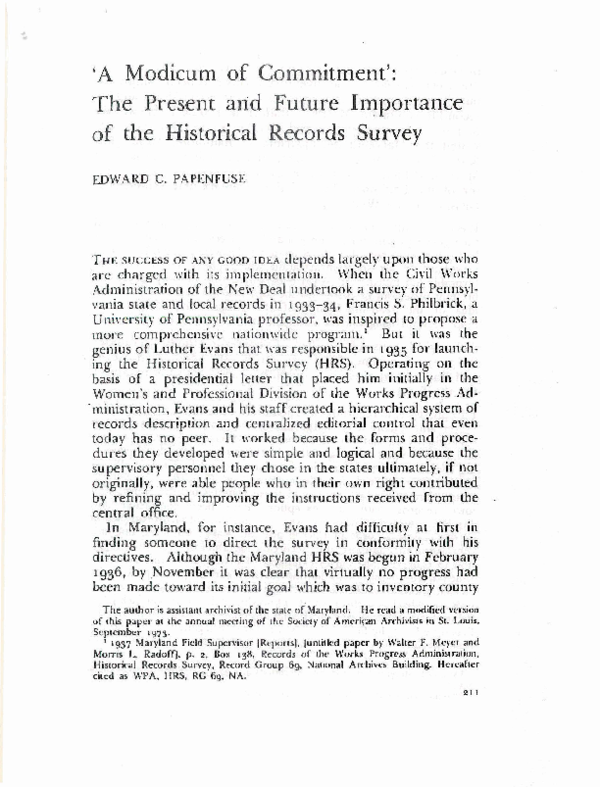 (PDF) ‘A Modicum of Commitment’: The Present and Future Importance of ...