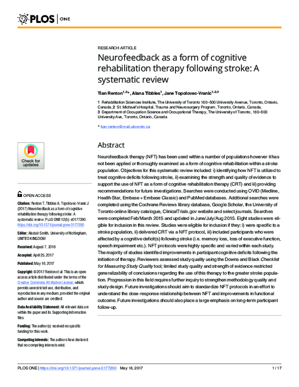 (PDF) Neurofeedback as a Form of Cognitive Rehabilitation Therapy ...