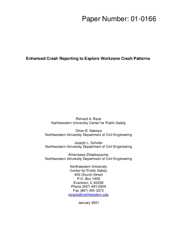 (PDF) Enhanced crash reporting to explore workzone crash patterns