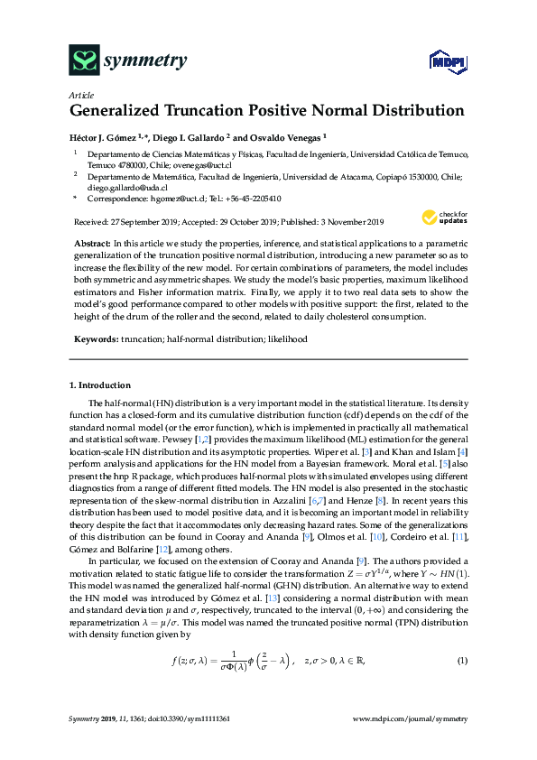 (PDF) Generalized Truncation Positive Normal Distribution