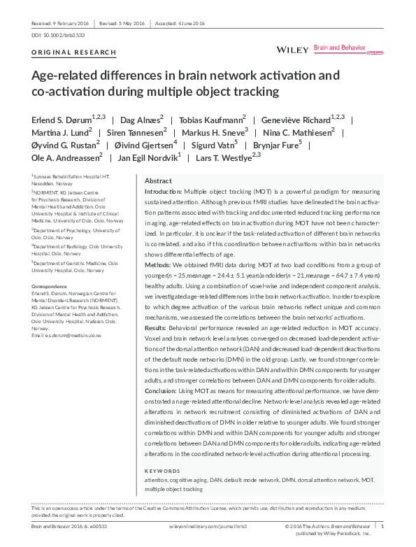(PDF) Age-related differences in brain network activation and co ...